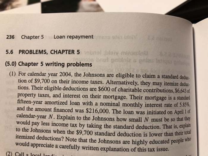  236 Chapter 5 Loan repayment 5.6 PROBLEMS, CHAPTER 5 (5.0) Chapter