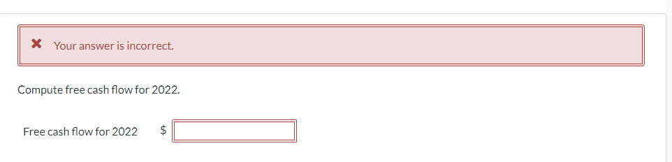 was sold at cost. Prepare a statement of cash flows for 2022