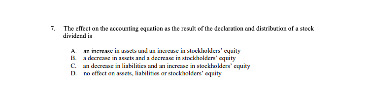 can someone please help me im stuck The effect on the accounting