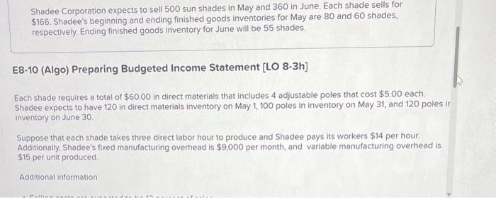 labor hour to produce and Shadee pays its workers $14 per hour.