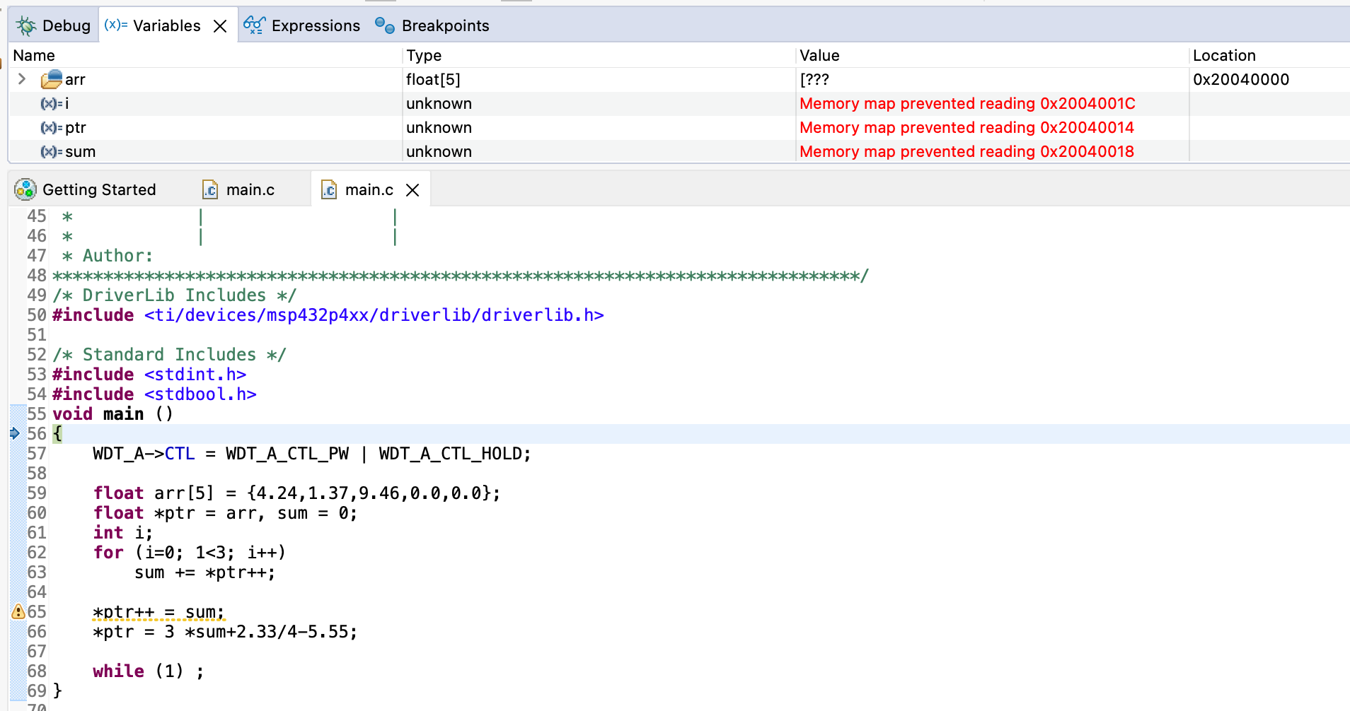 Code Compressor studio (CCS) Anyone know why I'm getting "Memory map prevented