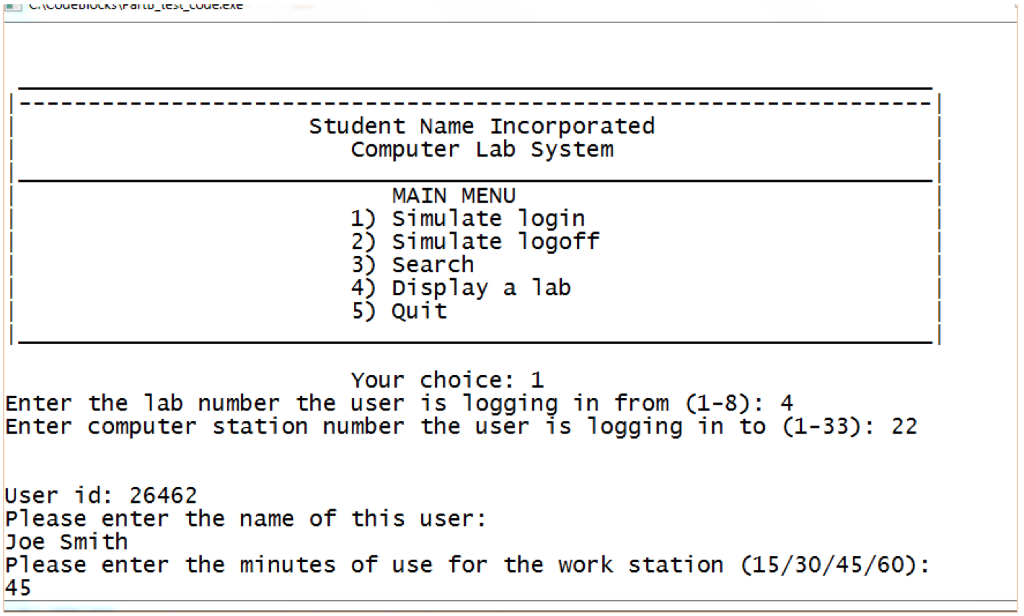 C++ This is what is should look like: The computer lab is