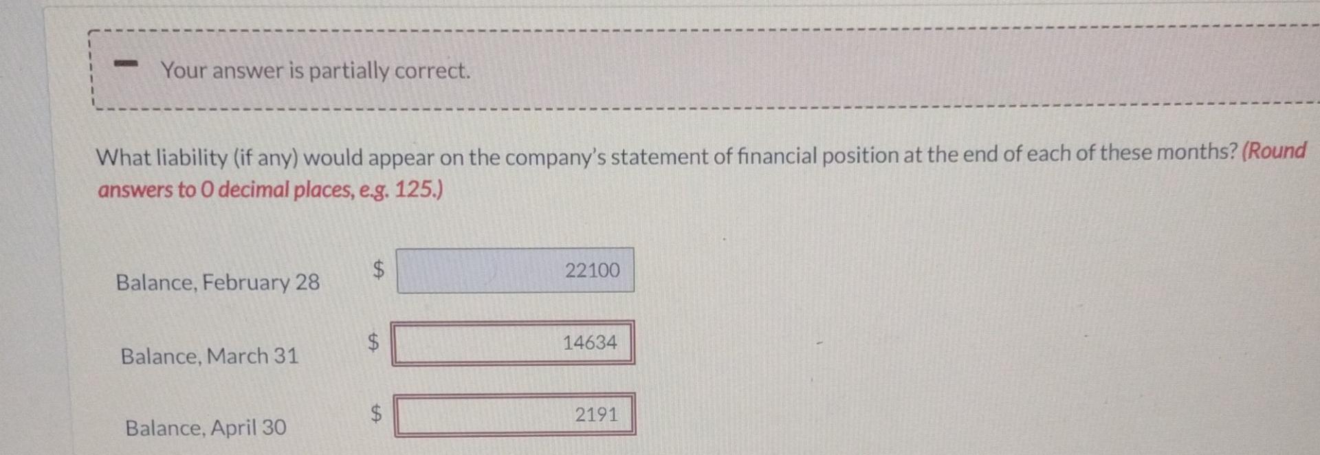 redeemed by customers. In March, $6,900 of these cards is redeemed for