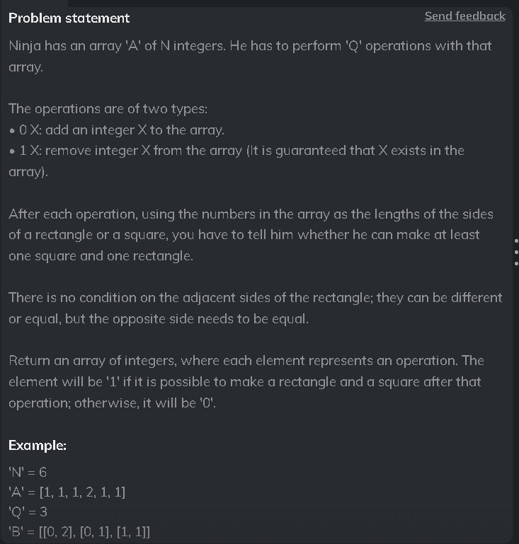  vector SquareRectangle(int n, int q, vector &a, vector> &b) { //