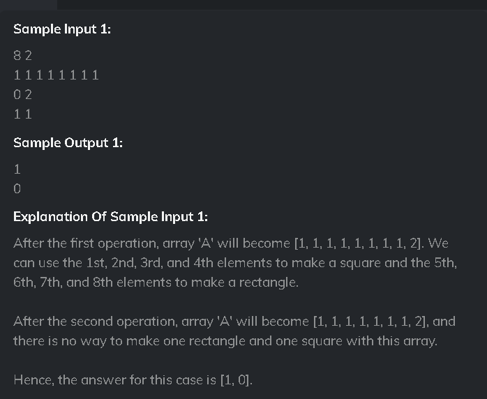 Ninja has an array 'A' of N integers. He has to perform