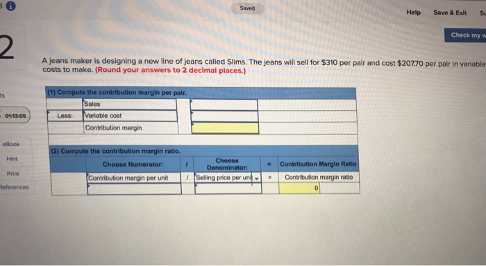  Saved Help Save & ExitS Check my w A jeans maker