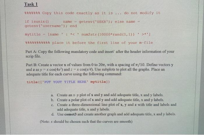  matlab code + output 8888888 Copy this code exactly as it