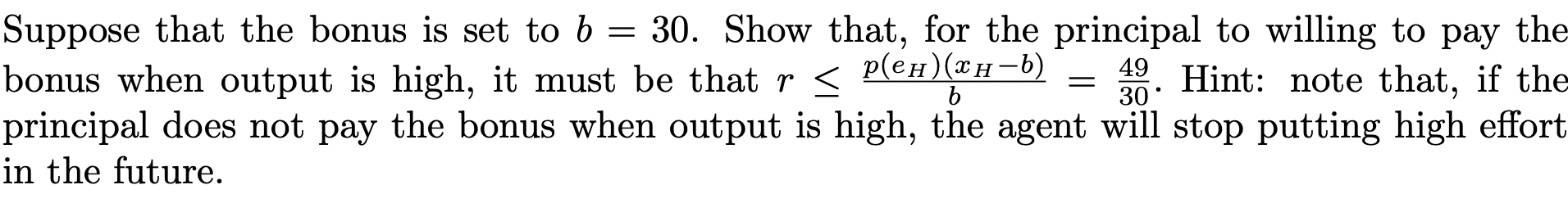 each period t=0,1,, the agent chooses how much effort e{eL,eH} to put.