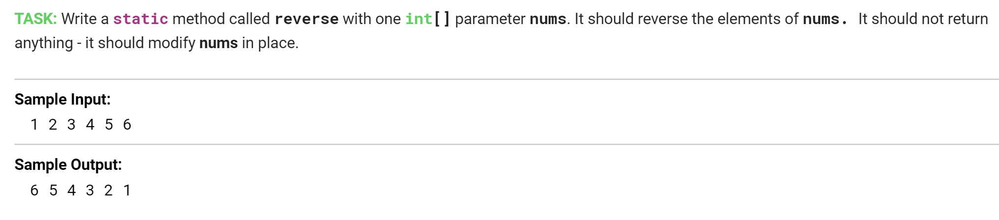 Do i use a while loop? please help TASK: Write a static