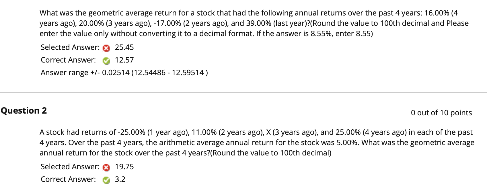 Please explain how to solve both step-by-step What was the geometric average