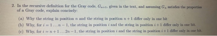  Discrete structure- gray code 2. In the recursive definition for the