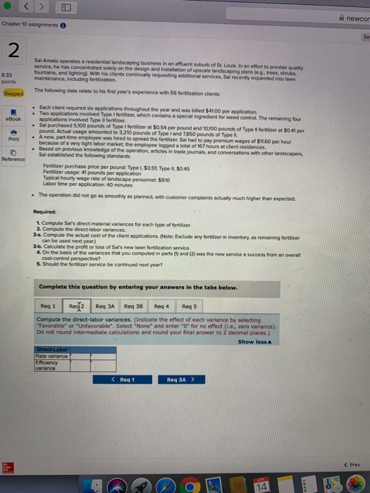  . a newcor Chapter 10 assignments Sa 2 es a residential