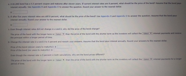  Appendix b appendix d a. A $1,000 band has a 5.5