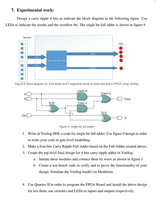  please answer 1,2 and 3 7. Experimental work: Design a carry