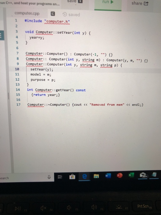 named model - a string variable named purpose 3. Add the following