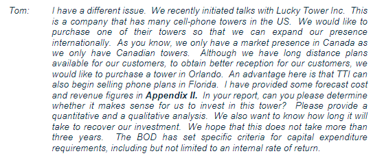 Please explain this Payback analysis Case Tom: I have a different issue.