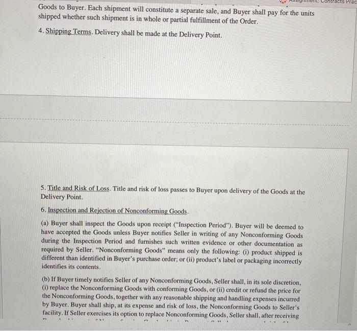 u get some help This CONTRACT FOR SALE OF GOODS is made