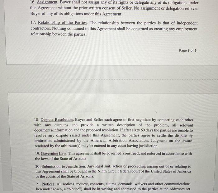32nd Street, Phoenix, AZ 85032, ("Seller"), and ABC, Corp., a California Corporation,