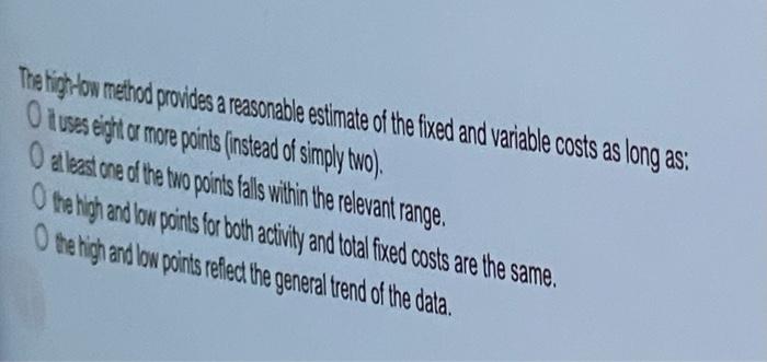 contribution margin O fixed cost O variable cost. A cost that remains