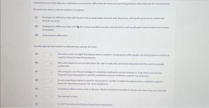 (a) (b) Use the appropriate number to indicate your answer for each.