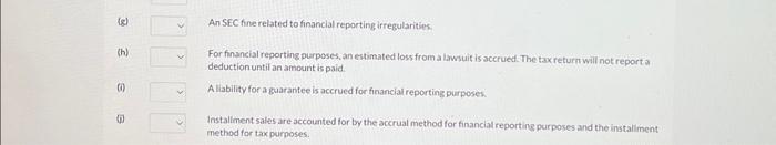 (c) (d) (e) (f) (g) A temporary difference that will result in