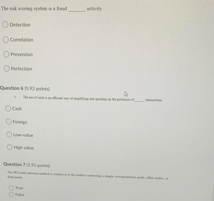  The risk scoring system is a fraud activity Detection Correlation Prevention