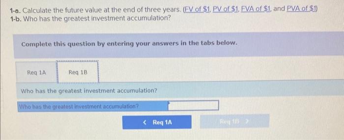 at the end of three years. (FV of \$1, PV of \$1,