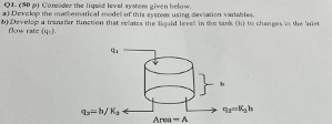  1.(50 p) Consider the liquid level system given below.O1-(50 p) Comober