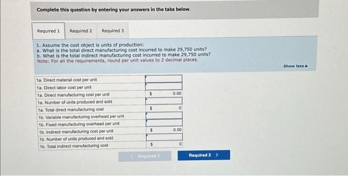 different parts / tables Complete this question by entering your answers in