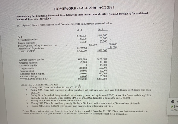  HOMEWORK - FALL 2020 - ACT 3391 In completing this traditional