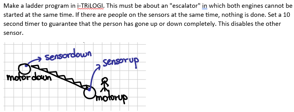  Make a ladder program in i-TRiLOGI. This must be about an