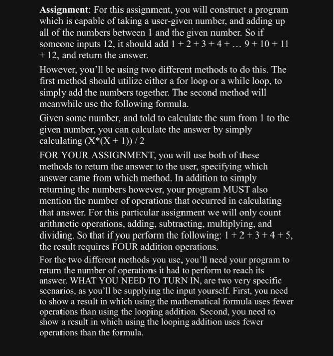 Please do this in C++ Assignment: For this assignment, you will construct