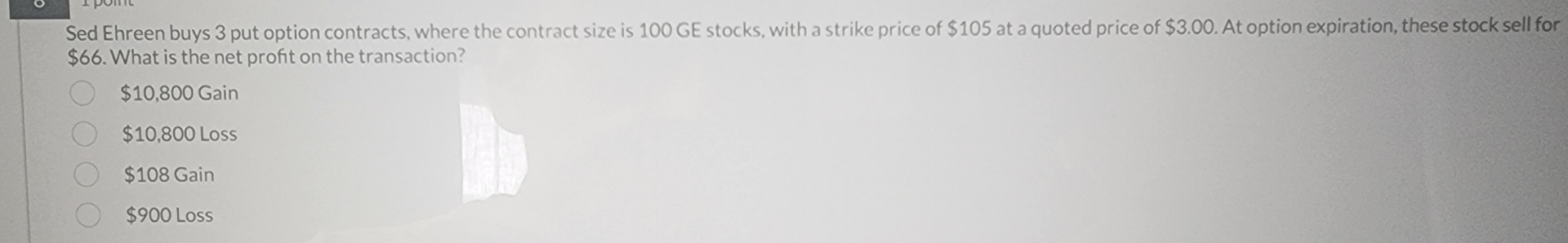  Explain how to solve Sed Ehreen buys 3 put option contracts,