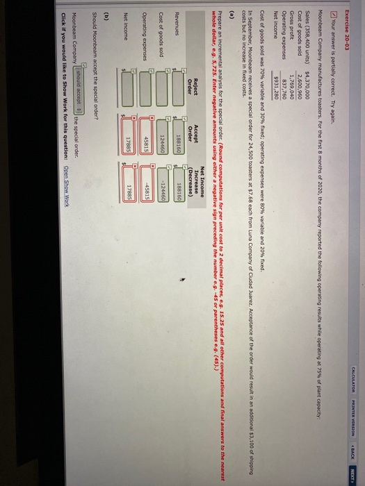 please correct red highlighted CALL TO PRINTER VERSION BACK Exercise 20-03 Your