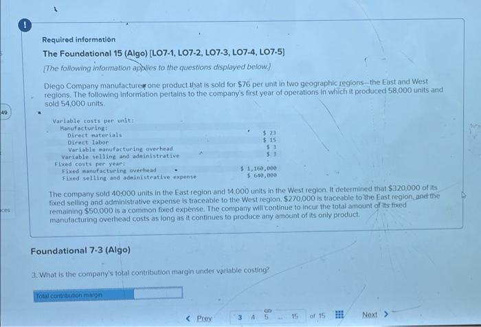  help with accounting 2 homework! Required information The Foundational 15 (Algo)