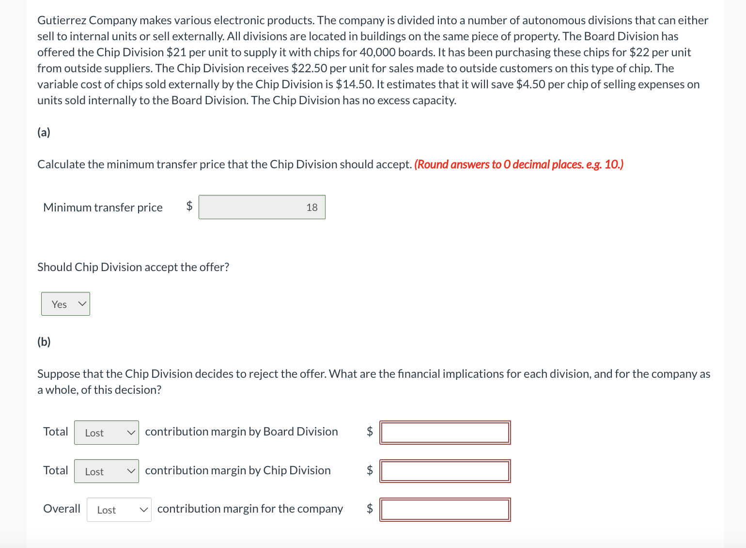 need help for the red boxes please thank you! Gutierrez Company makes