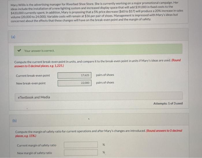  Part B: part C: prepare a CVP income statement for current