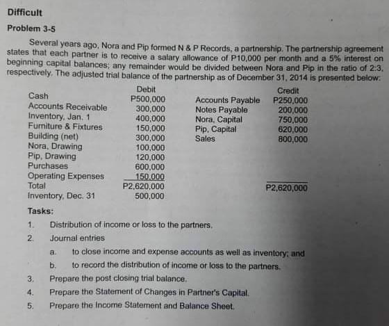  How can I solve the following Difficult Problem 3-5 Several years
