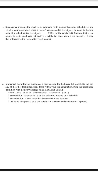  Please use c++ 8. Suppose we are using the usual node