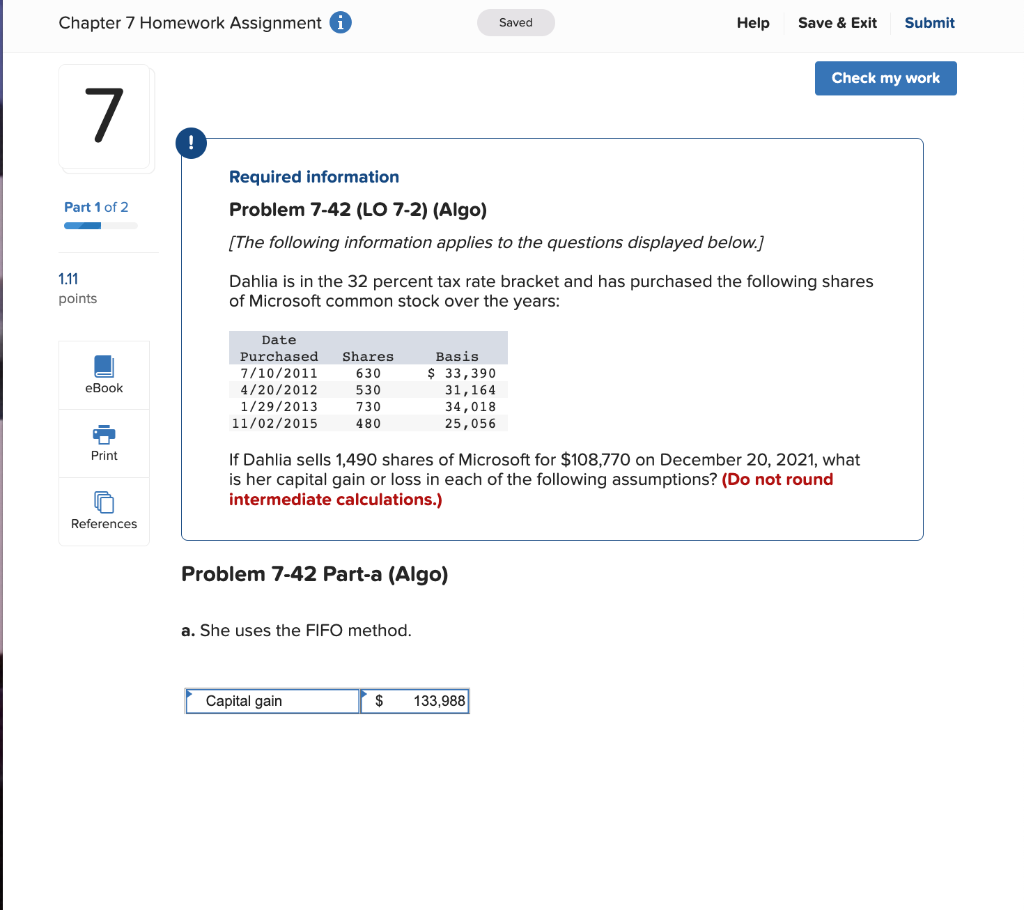  Chapter 7 Homework Assignment i Saved Help Save & Exit Submit