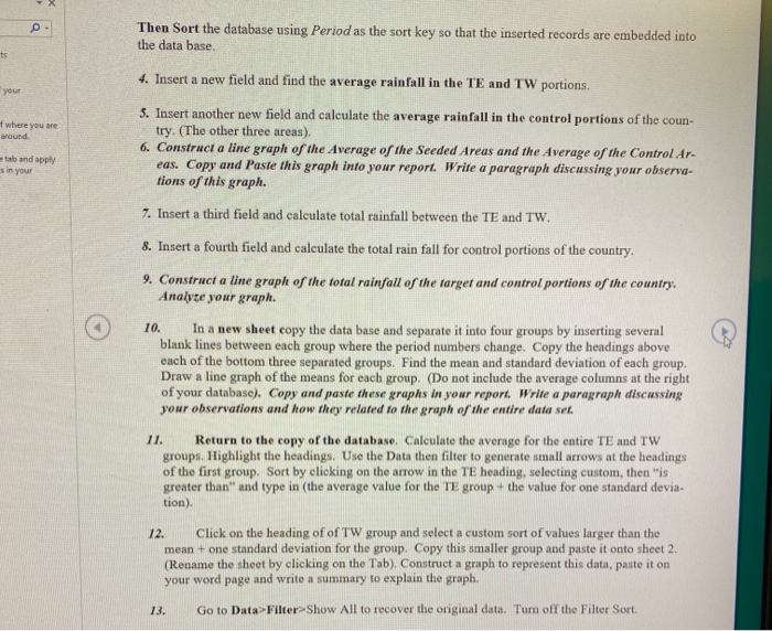Large Data Base: Cloud Seeding Experiment At the end of this assignment,