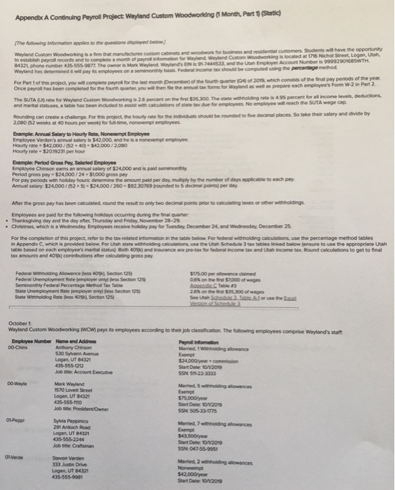  required: complete the W-4 for Student Success Required information Appendix A