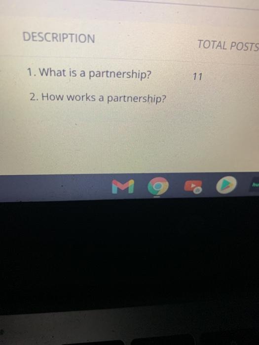 accounting 2 (102) DESCRIPTION TOTAL POSTS 1. What is a partnership? 11