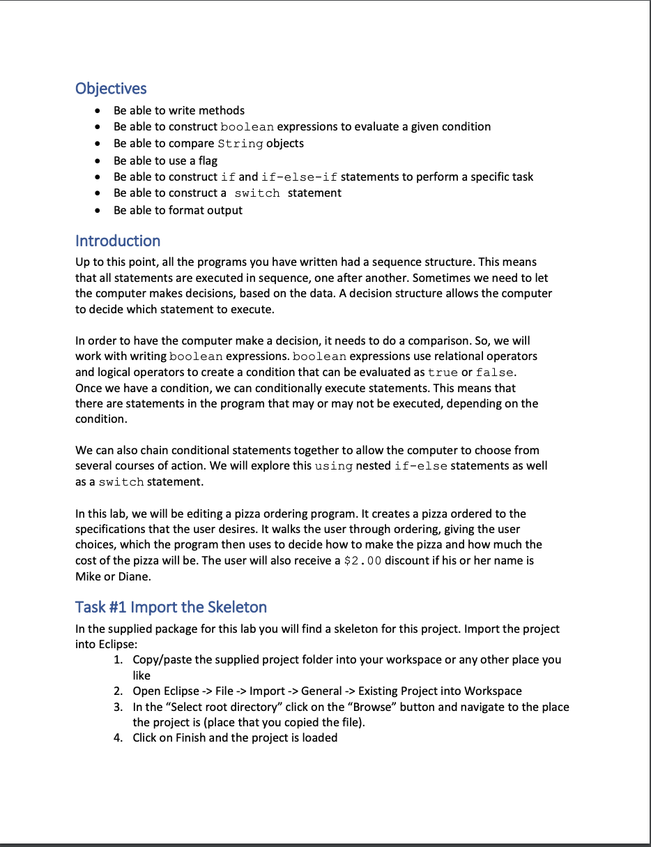 Task2DiceSimulation, Task3DiceSimulation, Task4DiceSimulation, Task5andTask6StatsDemo: Objectives - Be able to write methods