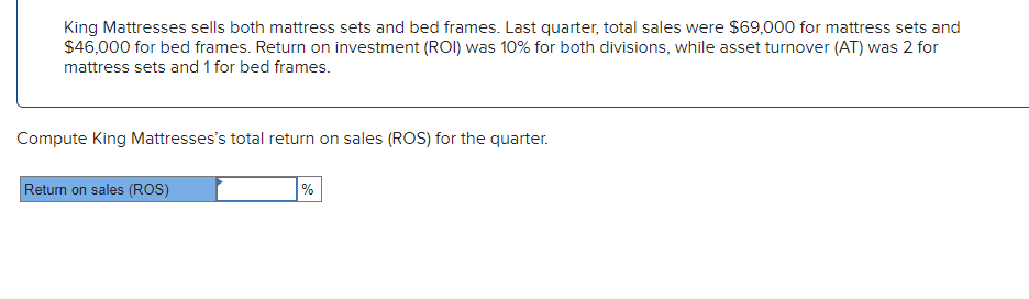  King Mattresses sells both mattress sets and bed frames. Last quarter,