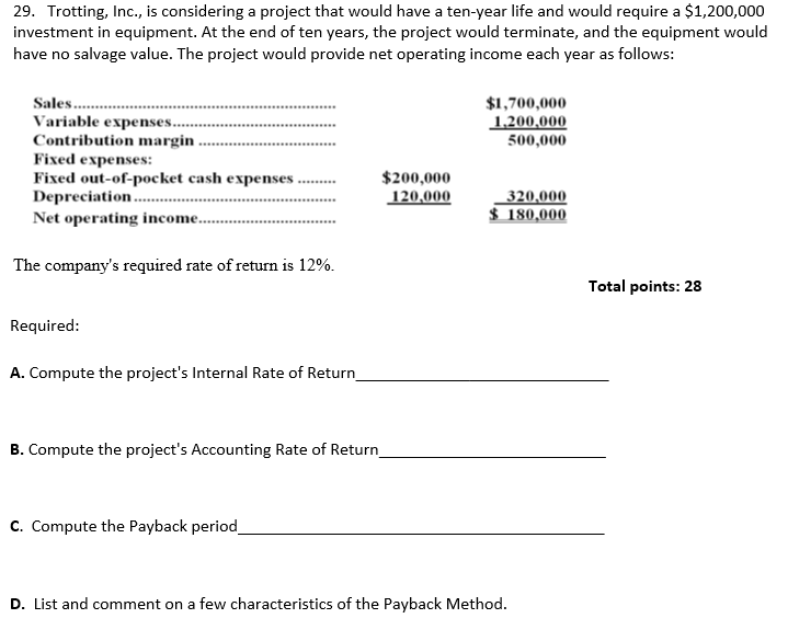 DO NOT COPY OTHER PROBLEMS AS QUESTIONS ARE DIFFERENT 29. Trotting, Inc.,
