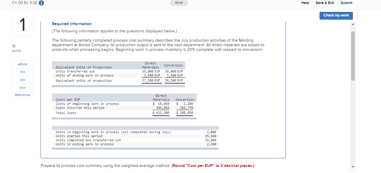  Ch 03 Ex 3-12 Saved Help Save & Exit Submit Check