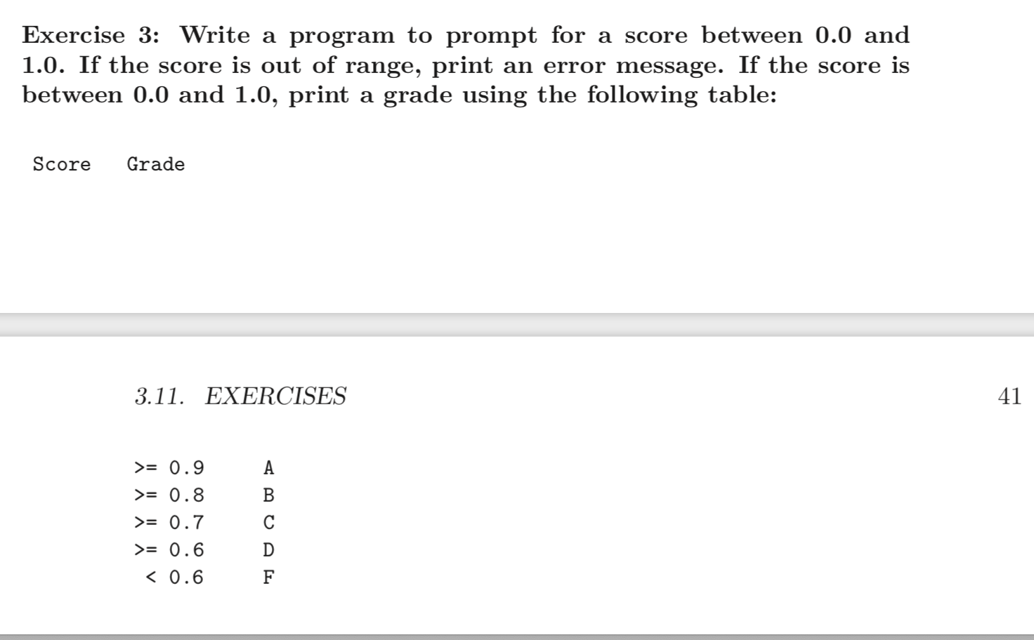  Exercise 3: Write a program to prompt for a score between