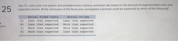  Dye Co. uses a job cost system and predetermines a factory