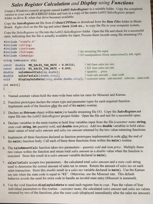  Write the code in c++ using visualstudio and fallow the instructions